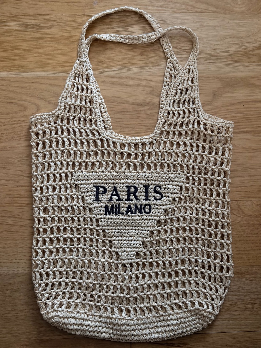 Paris Milano Crochet Market Tote Bag in Natural EC